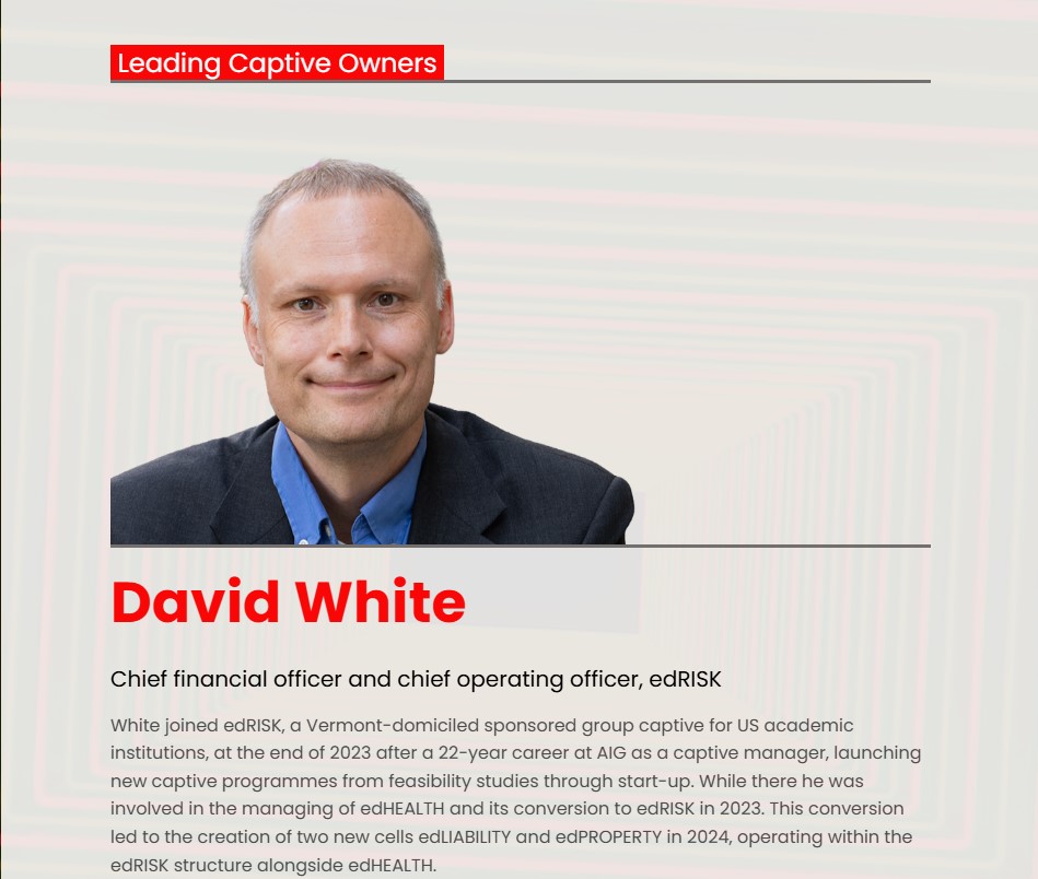 David White Recognized as Leading Captive-Owner from Captive Review 2026